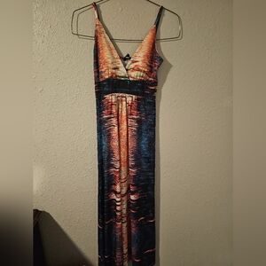 Extra Large Just Love Sunset Summer Dress Long Sleeveless Red Blue Orange Beach